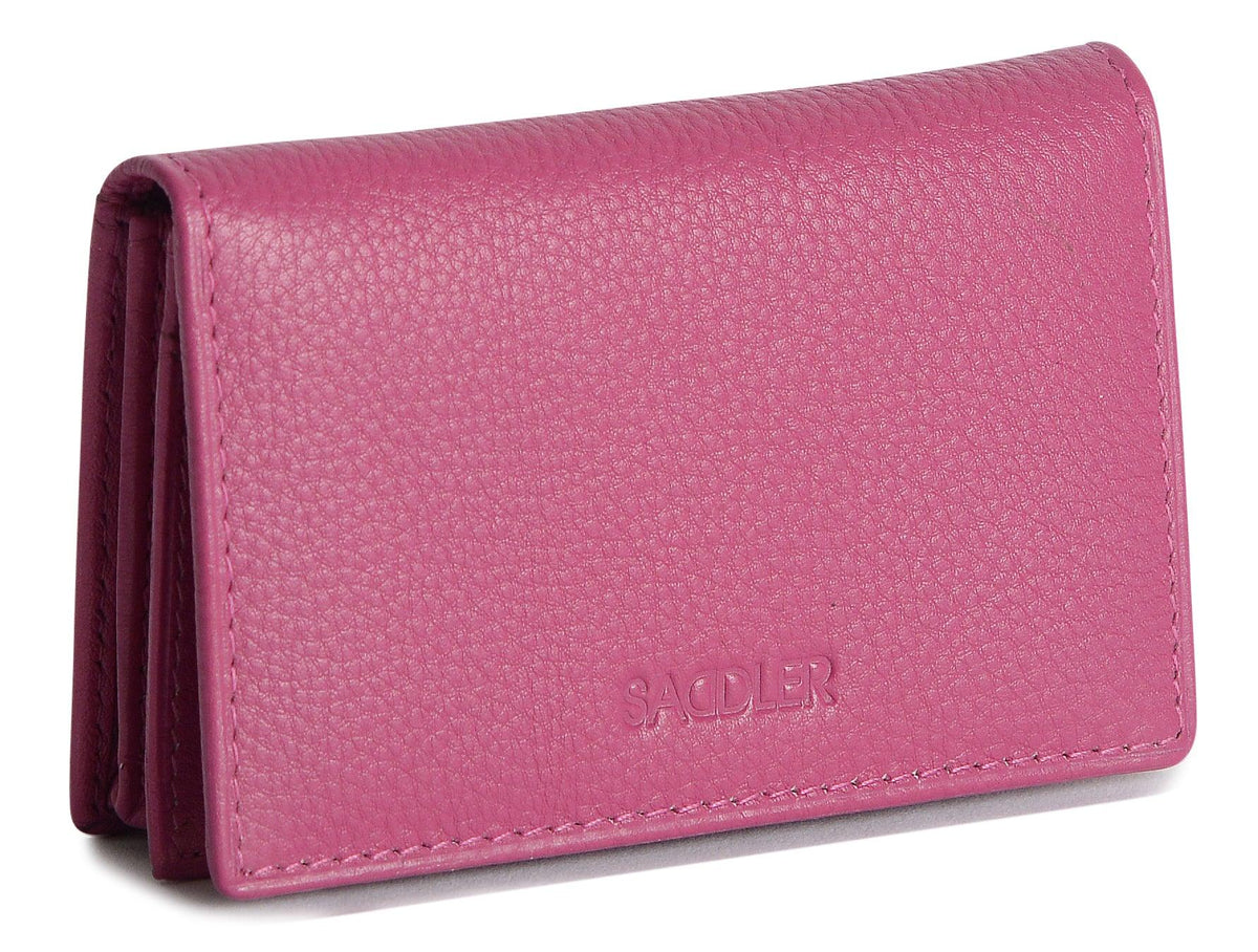 SADDLER JESSICA Leather Credit Card Holder with RFID Protection, 2 Sections and ID Window
