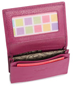 SADDLER JESSICA Leather Credit Card Holder with RFID Protection, 2 Sections and ID Window