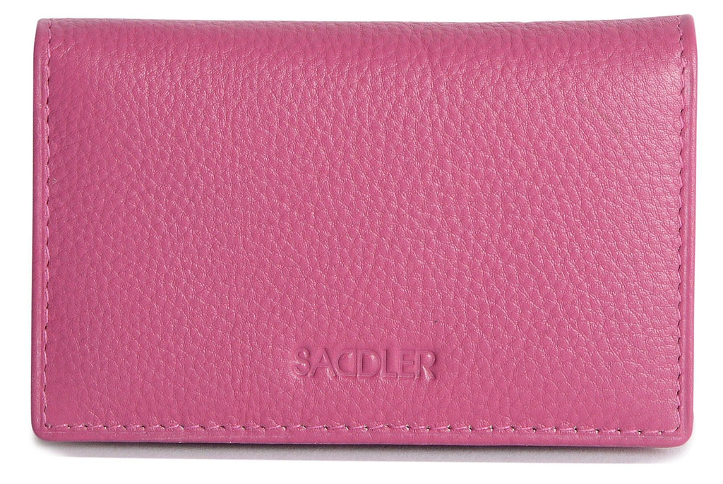 SADDLER JESSICA Leather Credit Card Holder with RFID Protection, 2 Sections and ID Window