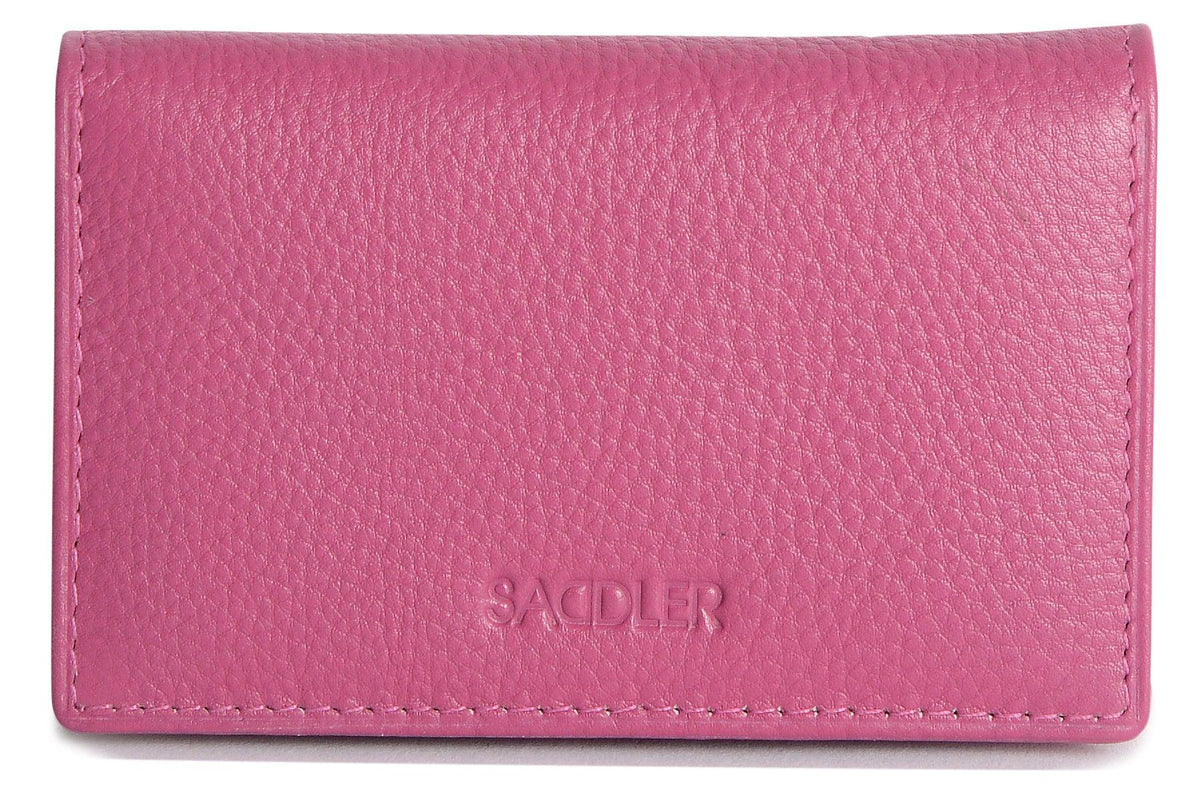 SADDLER JESSICA Leather Credit Card Holder with RFID Protection, 2 Sections and ID Window