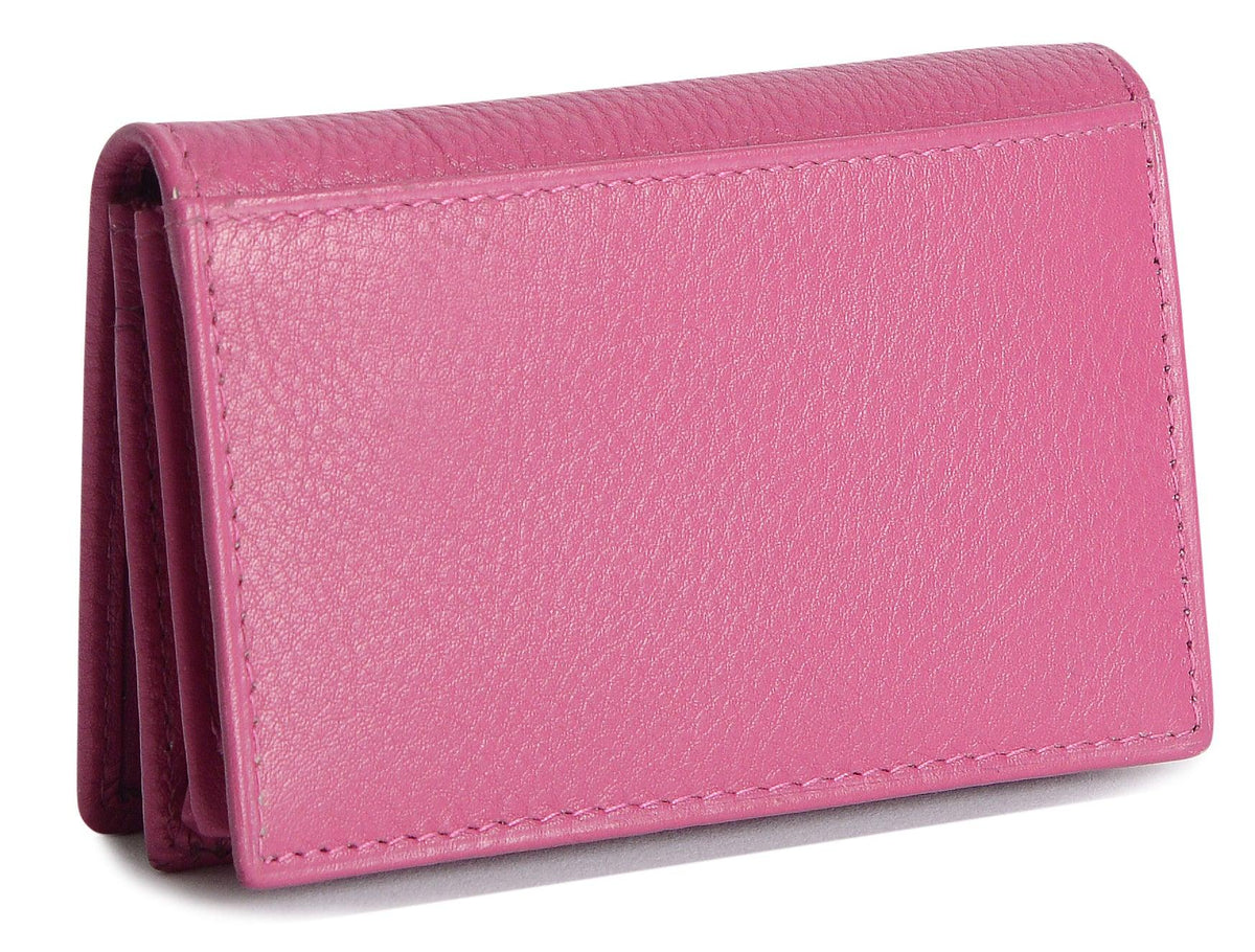 SADDLER JESSICA Leather Credit Card Holder with RFID Protection, 2 Sections and ID Window