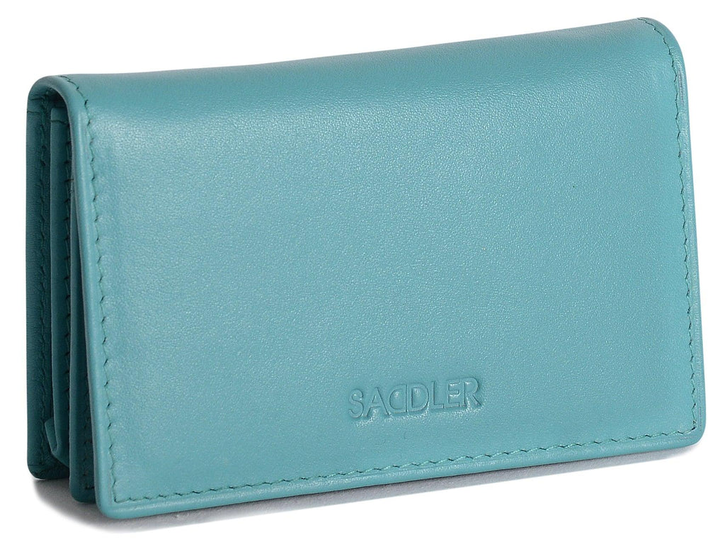 SADDLER JESSICA Leather Credit Card Holder with RFID Protection, 2 Sections and ID Window