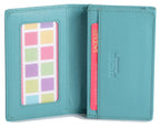 SADDLER JESSICA Leather Credit Card Holder with RFID Protection, 2 Sections and ID Window