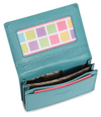 SADDLER JESSICA Leather Credit Card Holder with RFID Protection, 2 Sections and ID Window