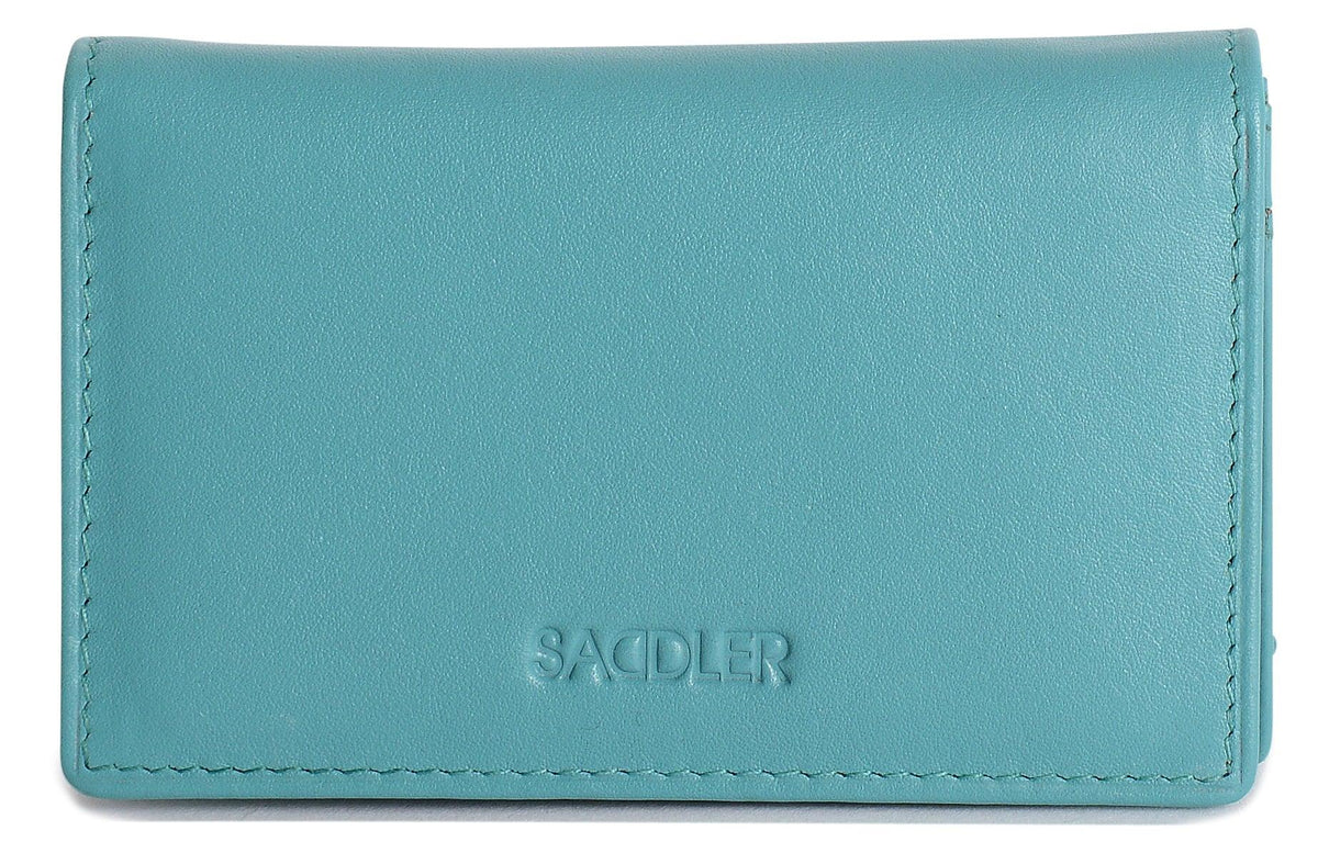 SADDLER JESSICA Leather Credit Card Holder with RFID Protection, 2 Sections and ID Window