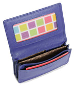 SADDLER JESSICA Leather Credit Card Holder with RFID Protection, 2 Sections and ID Window