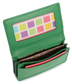SADDLER JESSICA Leather Credit Card Holder with RFID Protection, 2 Sections and ID Window
