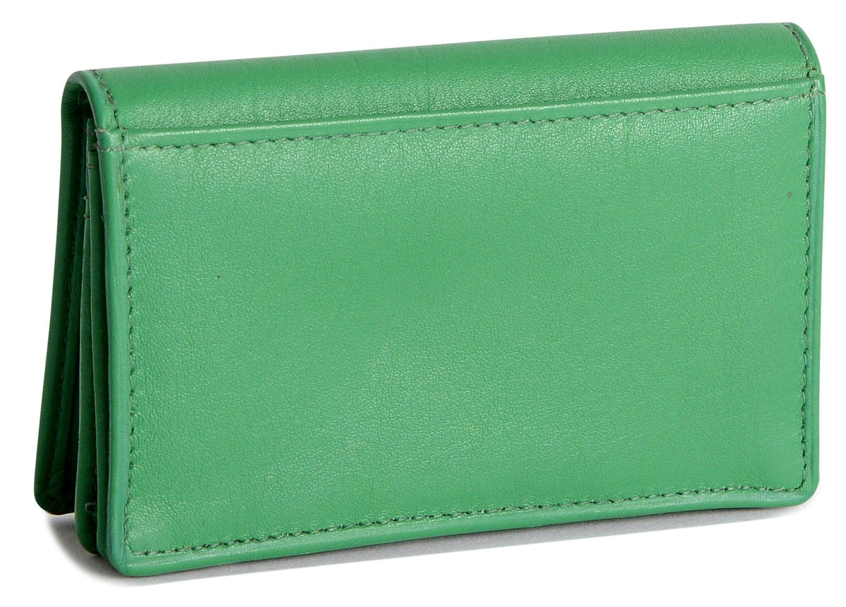 SADDLER JESSICA Leather Credit Card Holder with RFID Protection, 2 Sections and ID Window