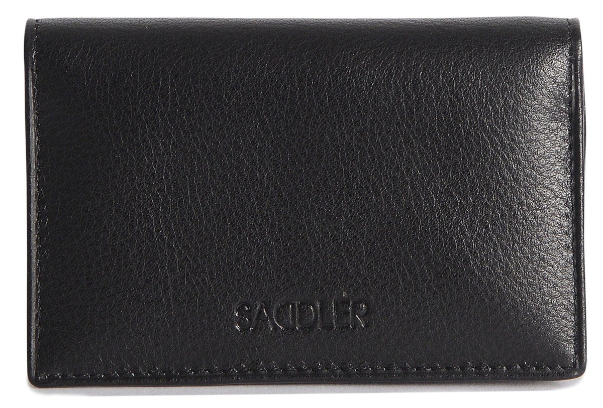 SADDLER JESSICA Leather Credit Card Holder with RFID Protection, 2 Sections and ID Window