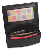 SADDLER JESSICA Leather Credit Card Holder with RFID Protection, 2 Sections and ID Window