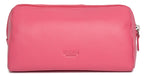 SADDLER MEGAN Leather Zip Top Cosmetic Bag, Large Capacity and Inner Zip Pocket, RFID Protected