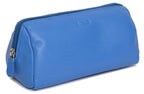SADDLER MEGAN Leather Zip Top Cosmetic Bag, Large Capacity and Inner Zip Pocket, RFID Protected
