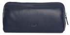 SADDLER MEGAN Leather Zip Top Cosmetic Bag, Large Capacity and Inner Zip Pocket, RFID Protected