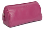 SADDLER MEGAN Leather Zip Top Cosmetic Bag, Large Capacity and Inner Zip Pocket, RFID Protected