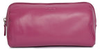 SADDLER MEGAN Leather Zip Top Cosmetic Bag, Large Capacity and Inner Zip Pocket, RFID Protected