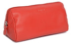 SADDLER MEGAN Leather Zip Top Cosmetic Bag, Large Capacity and Inner Zip Pocket, RFID Protected