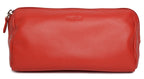 SADDLER MEGAN Leather Zip Top Cosmetic Bag, Large Capacity and Inner Zip Pocket, RFID Protected