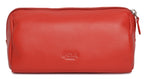 SADDLER MEGAN Leather Zip Top Cosmetic Bag, Large Capacity and Inner Zip Pocket, RFID Protected