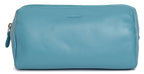 SADDLER MEGAN Leather Zip Top Cosmetic Bag, Large Capacity and Inner Zip Pocket, RFID Protected