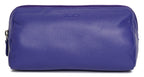SADDLER MEGAN Leather Zip Top Cosmetic Bag, Large Capacity and Inner Zip Pocket, RFID Protected