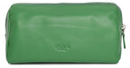 SADDLER MEGAN Leather Zip Top Cosmetic Bag, Large Capacity and Inner Zip Pocket, RFID Protected