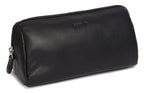 SADDLER MEGAN Leather Zip Top Cosmetic Bag, Large Capacity and Inner Zip Pocket, RFID Protected