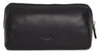 SADDLER MEGAN Leather Zip Top Cosmetic Bag, Large Capacity and Inner Zip Pocket, RFID Protected