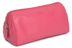 SADDLER MEGAN Leather Zip Top Cosmetic Bag, Large Capacity and Inner Zip Pocket, RFID Protected