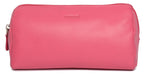 SADDLER MEGAN Leather Zip Top Cosmetic Bag, Large Capacity and Inner Zip Pocket, RFID Protected