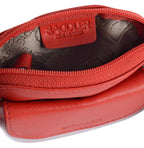 Compact Leather Zip-Top Coin Purse "Molly", Handmade by Saddler | RFID Protected & Gift Boxed | With Front Pocket & Interior Key Ring