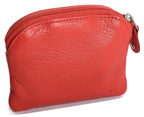 Compact Leather Zip-Top Coin Purse "Molly", Handmade by Saddler | RFID Protected & Gift Boxed | With Front Pocket & Interior Key Ring