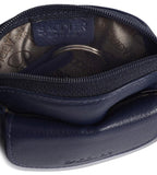 Compact Leather Zip-Top Coin Purse "Molly", Handmade by Saddler | RFID Protected & Gift Boxed | With Front Pocket & Interior Key Ring