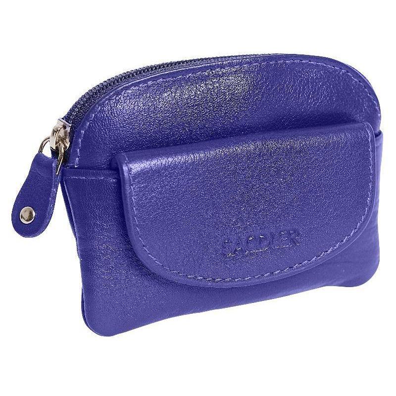 Compact Leather Zip-Top Coin Purse "Molly", Handmade by Saddler | RFID Protected & Gift Boxed | With Front Pocket & Interior Key Ring