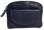 Compact Leather Zip-Top Coin Purse "Molly", Handmade by Saddler | RFID Protected & Gift Boxed | With Front Pocket & Interior Key Ring