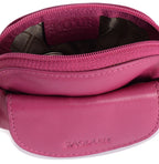 Compact Leather Zip-Top Coin Purse "Molly", Handmade by Saddler | RFID Protected & Gift Boxed | With Front Pocket & Interior Key Ring