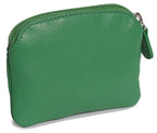 Compact Leather Zip-Top Coin Purse "Molly", Handmade by Saddler | RFID Protected & Gift Boxed | With Front Pocket & Interior Key Ring