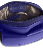 Compact Leather Zip-Top Coin Purse "Molly", Handmade by Saddler | RFID Protected & Gift Boxed | With Front Pocket & Interior Key Ring