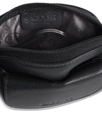 Compact Leather Zip-Top Coin Purse "Molly", Handmade by Saddler | RFID Protected & Gift Boxed | With Front Pocket & Interior Key Ring