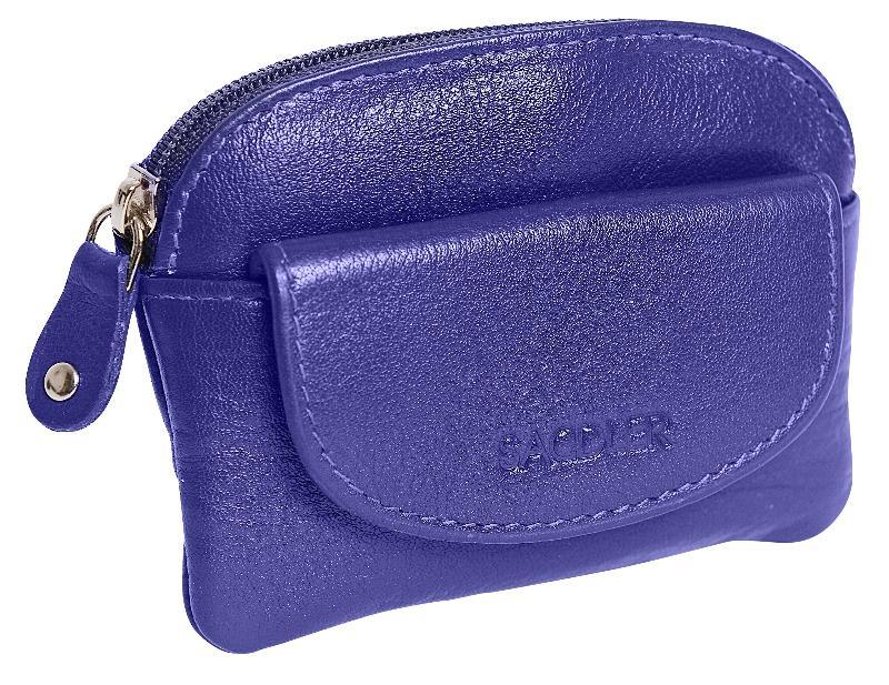 Compact Leather Zip-Top Coin Purse "Molly", Handmade by Saddler | RFID Protected & Gift Boxed | With Front Pocket & Interior Key Ring