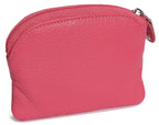 Compact Leather Zip-Top Coin Purse "Molly", Handmade by Saddler | RFID Protected & Gift Boxed | With Front Pocket & Interior Key Ring