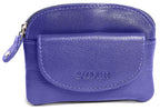 Compact Leather Zip-Top Coin Purse "Molly", Handmade by Saddler | RFID Protected & Gift Boxed | With Front Pocket & Interior Key Ring