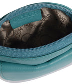 Compact Leather Zip-Top Coin Purse "Molly", Handmade by Saddler | RFID Protected & Gift Boxed | With Front Pocket & Interior Key Ring