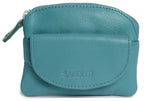 Compact Leather Zip-Top Coin Purse "Molly", Handmade by Saddler | RFID Protected & Gift Boxed | With Front Pocket & Interior Key Ring
