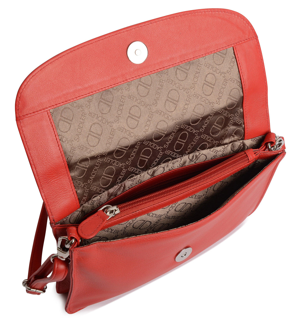 SADDLER Olivia 3-Section Leather Crossbody Bag & Clutch, Compact & Stylish, Gift Boxed