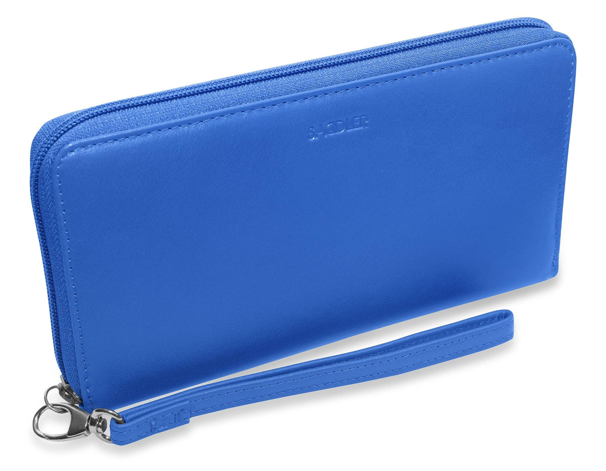SADDLER SOPHIA Leather Zip Around Purse, 15 Card slots, Mobile Phone Pocket, Detachable Wrist Strap, RFID Protected