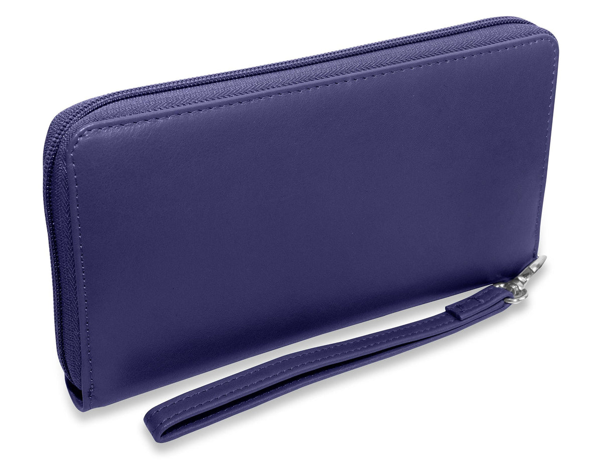 SADDLER SOPHIA Leather Zip Around Purse, 15 Card slots, Mobile Phone Pocket, Detachable Wrist Strap, RFID Protected