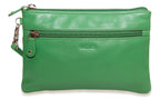 SADDLER SCARLETT Leather Zip Top Mini Clutch, Phone Holder with Detachable Wrist Strap, RFID Protected
