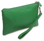 SADDLER SCARLETT Leather Zip Top Mini Clutch, Phone Holder with Detachable Wrist Strap, RFID Protected
