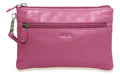 SADDLER SCARLETT Leather Zip Top Mini Clutch, Phone Holder with Detachable Wrist Strap, RFID Protected