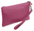 SADDLER SCARLETT Leather Zip Top Mini Clutch, Phone Holder with Detachable Wrist Strap, RFID Protected